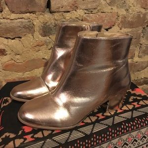 Rose gold ankle boots